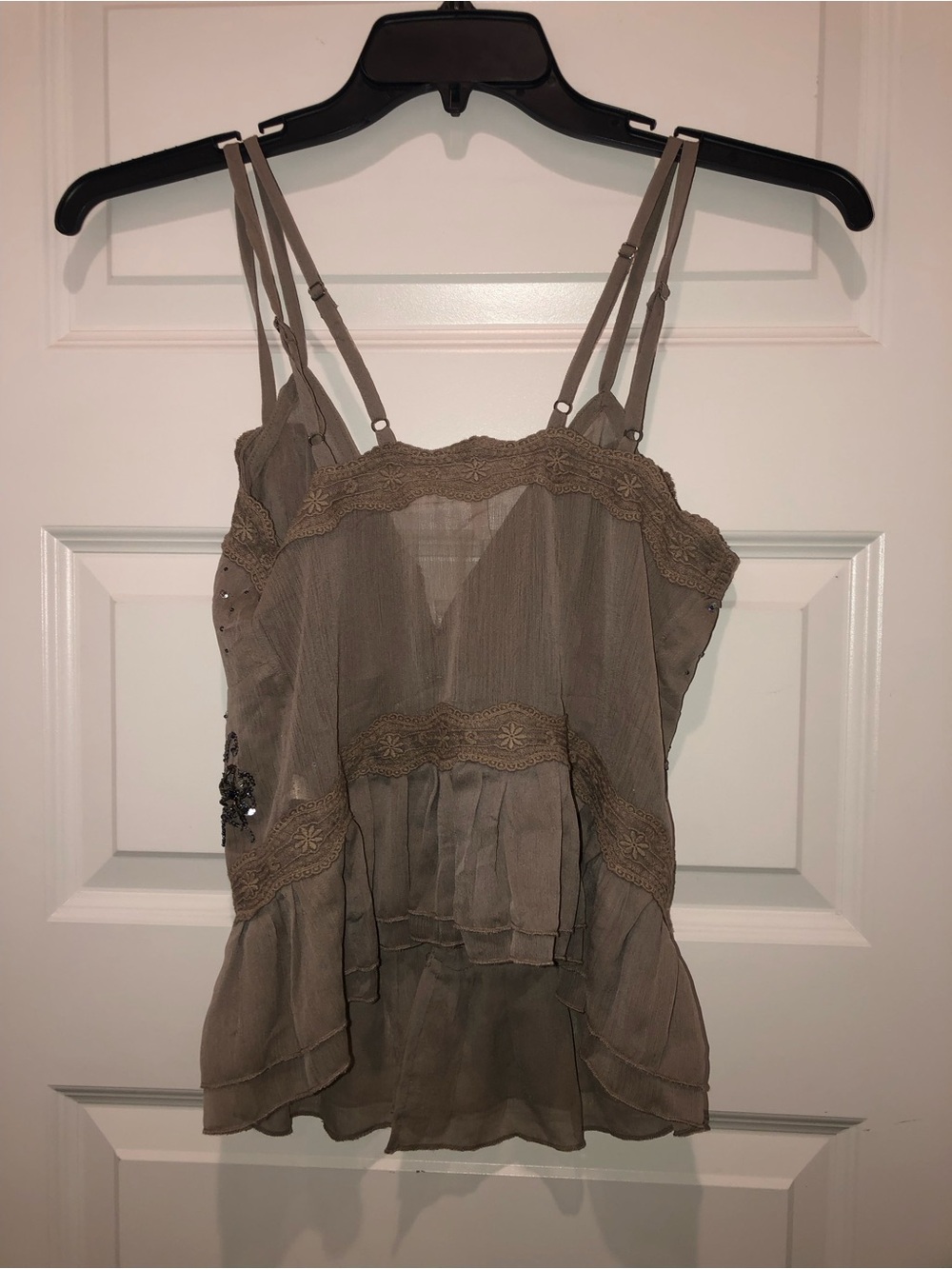 New Intimately Free People FP Class Act Crystal Beaded Cami Shirt Top sz XS - Picture 8 of 8